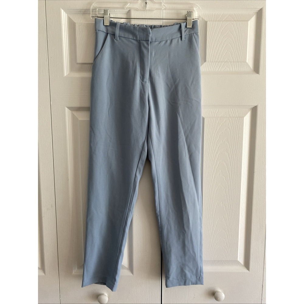 Pazzo Tapered Trouser‎ Pants Womens Size S Light Blue Career Officecore Elastic
